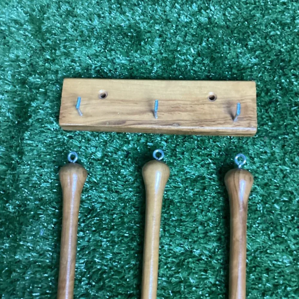 Vintage Oliv-Art Wooden Kitchen Hanging Utensils Set